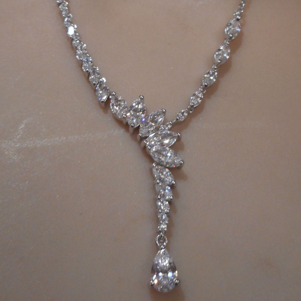 New J FRANCIS Necklace. Made with Swarovski Zirconia. 18"-20"
